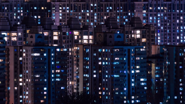 T/L PAN夜间住宅区/北京，中国