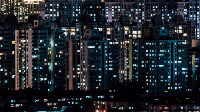 T/L夜间住宅区/北京，中国