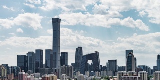 T/L鸟瞰图北京天际和市中心/北京，中国