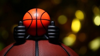 篮球镜头的黑暗背景视频素材模板下载