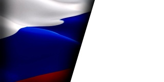 俄罗斯联邦旗帜在风中飘扬视频片段全高清半白色背景。现实的俄罗斯国旗背景。俄罗斯国旗循环特写1080p 1920X1080镜头。俄罗斯克里姆林宫国旗