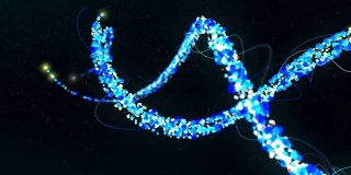 未来粒子动画双螺旋DNA链