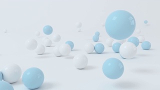弹跳软球白色背景，3d渲染。视频素材模板下载
