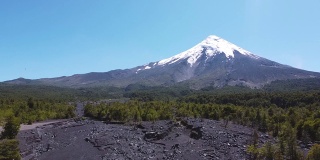 奥索尔诺火山景观无人机视图