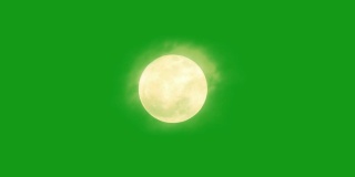 月光运动图形与绿色屏幕背景