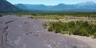 无人机拍摄的火山景观沙漠