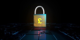 金融信息网络安全防护，锁用磅符号