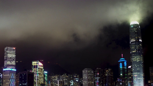 香港岛金融区中央夜灯国际金融公司云景