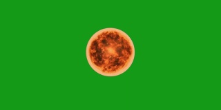 燃烧太阳运动图形与绿色屏幕背景