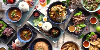 马来西亚食物背景。