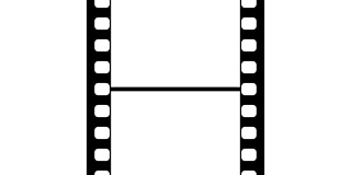 35mm胶片带移动在白色背景。无缝循环的视频片段在白屏幕上。摘要膜带设计模板。