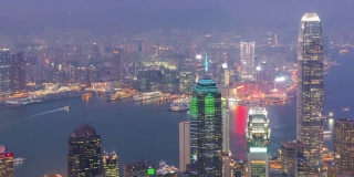 延时拍摄:从香港太平山顶的日出到日落。