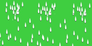 雨的卡通动画在绿色屏幕上