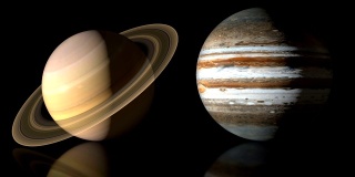 太阳系行星的动画，真实大小比较-循环4k