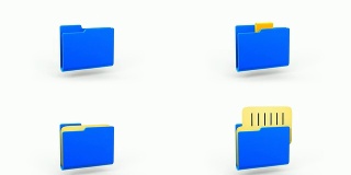 动画文件夹图标。蓝色的版本。