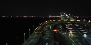 “东京湾海峡”从休息区的东京桥湾观散焦到聚焦
