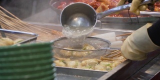 韩式鱼饼、菜汤、菜汤，韩国街头小吃