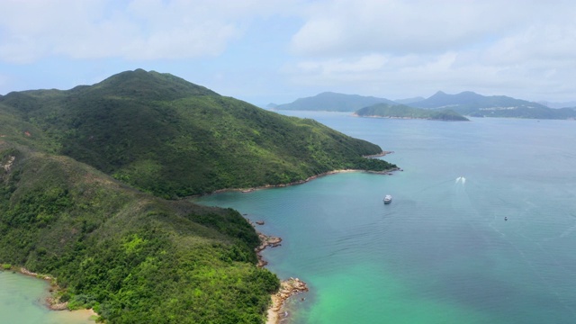 香港西贡村岛上的无人机照片