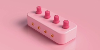 粉色音量按钮音效运动3d渲染