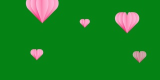 粉色的心绿色的屏幕动态图形