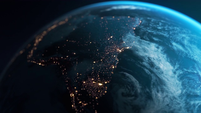 南美之夜-从太空看地球