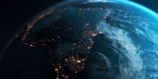 南美之夜-从太空看地球