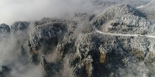 中国湖南张家界天子山雪景