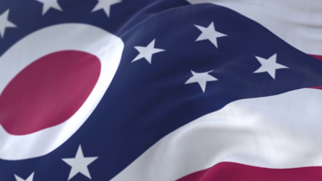 美国俄亥俄州的国旗，美国的一个地区。循环