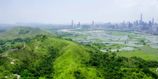 香港边境的乡村绿地景色