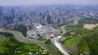 中国香港深圳罗湖的天际线视频素材模板下载