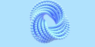 抽象的蓝色扭曲环面形状