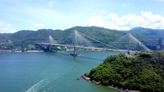 香港汀九桥的无人机照片视频素材模板下载