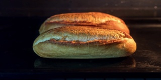 迷你法式长棍面包在烤箱自制延时拍摄4K