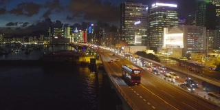 香港启德观塘观塘海滨长廊的无人机影像
