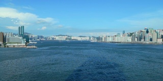 香港城市景观与维多利亚港，全景城市天际线。
