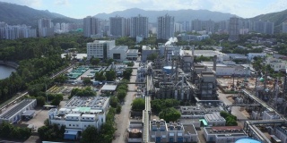 香港大埔工业区的无人机照片