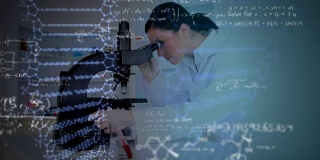 DNA动画与医疗数据处理和信息与科学家的工作背后