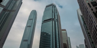 香港，香港- 2019年1月14日香港的高楼大厦。时光流逝摩天大楼，城市景观和景观。