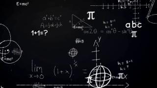 动画的数学方程式手写在黑板上视频素材模板下载