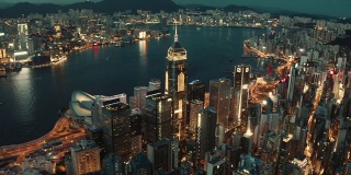 航拍香港城市天际线