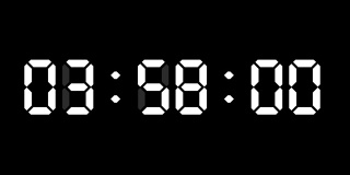24小时数字时钟动画。你可以在每小时开始的时候停下来。简单引导了24个数字。时间计数器符号和倒计时股票视频。你可以用分、秒和毫秒来表示。