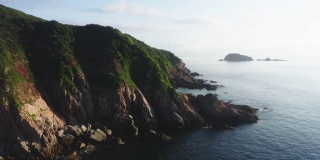 Drone view of A seascape of Tap Mun or Grass Island where is located in Sai Kung