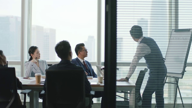 亚洲公司高管在办公室开会