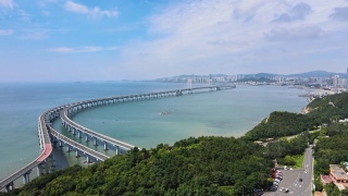 中国大连星海港大桥视频素材模板下载
