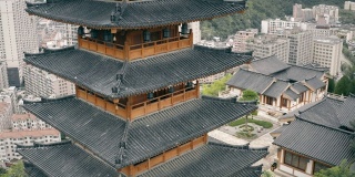 中国古代建筑鸟瞰图，河南，陕西，中国。