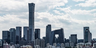 T/L鸟瞰图北京天际和市中心/北京，中国