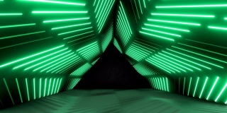 发光的霓虹灯隧道。抽象的无缝的背景。荧光紫外线