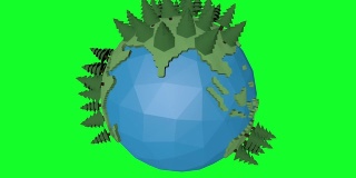 4k美丽的绿色地球地球360度无缝循环环境概念库存视频