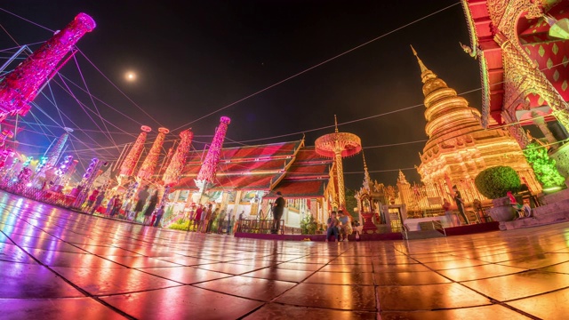 时间流逝《光之交响乐》Salak Yom Festival, LAMPHUN，泰国