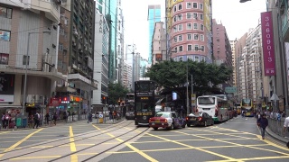香港城市的车水马龙，城市的生活方式，湾仔庄士敦道。视频素材模板下载